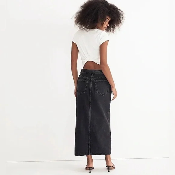 Madewell Denim Mid-Rise Maxi Skirt Lunar Wash NWT - Picture 14 of 15